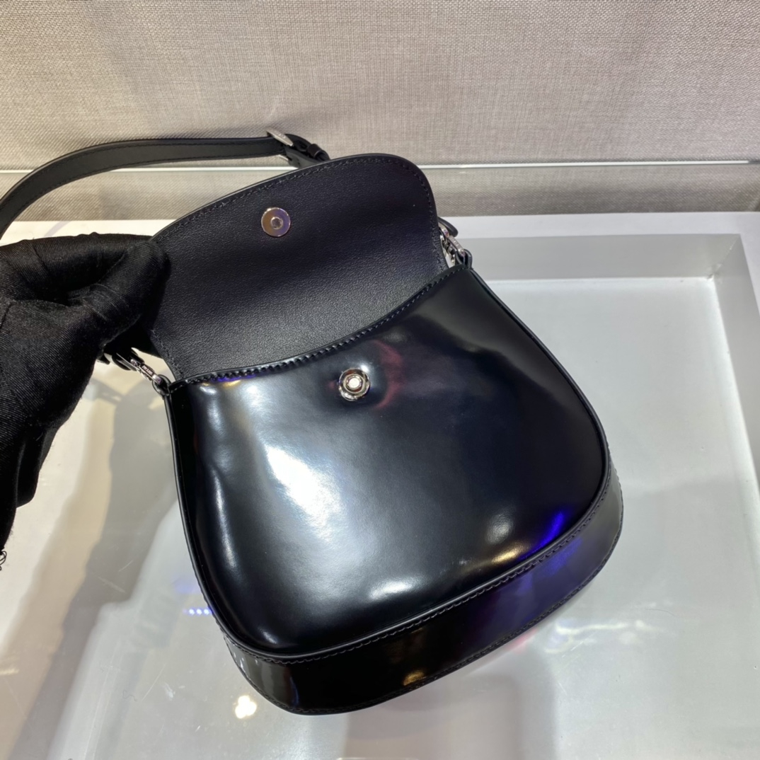 Prada 1BH188 Cleo brushed Leather Women Shoulder Bags Size 17*14.5*3cm