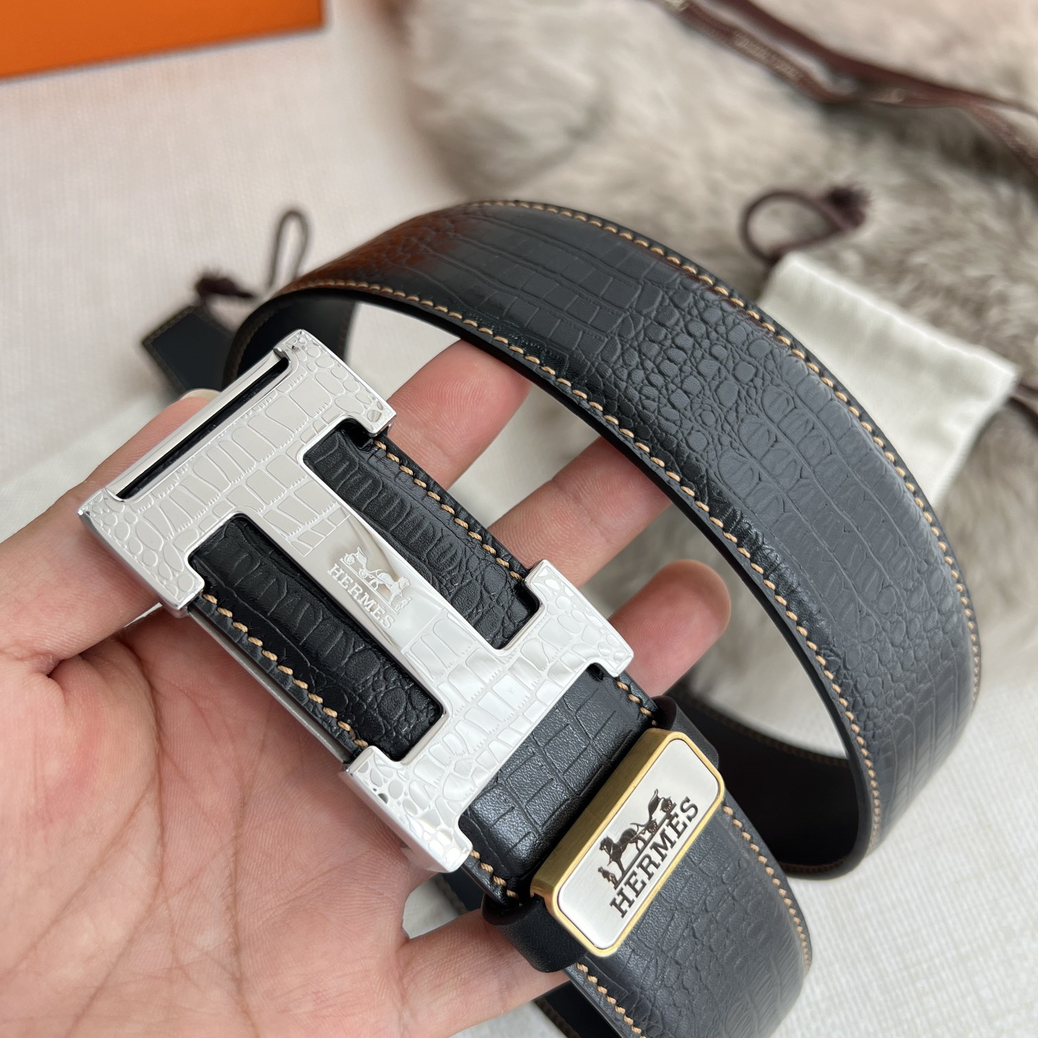 Hermes Mens Belt Width 3.8cm