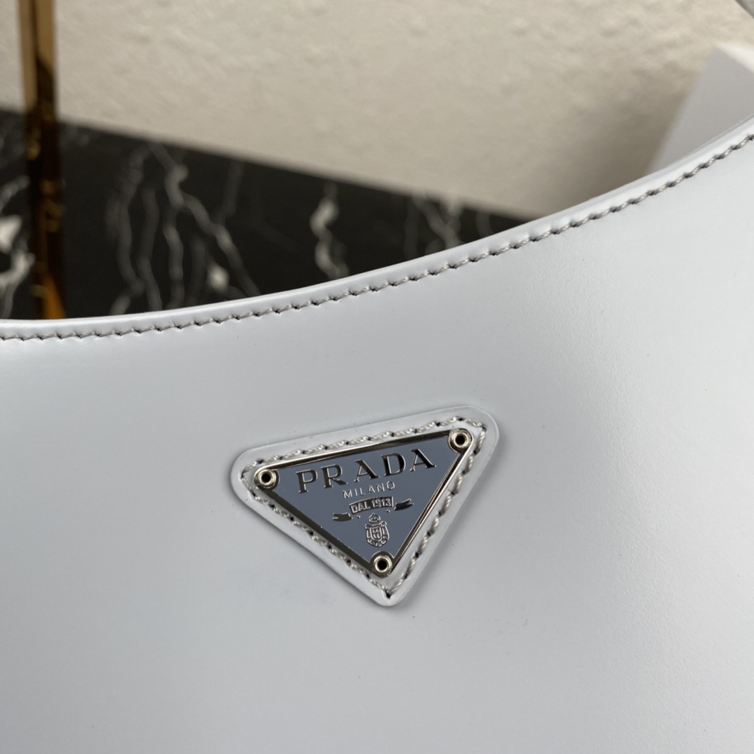 Prada 1BC499 Cleo Brushed Leather Women Shoulder Bags Size 27*22*6cm