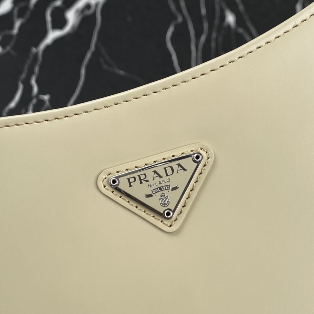 Prada 1BC499 Cleo Brushed Leather Women Shoulder Bags Size 27*22*6cm