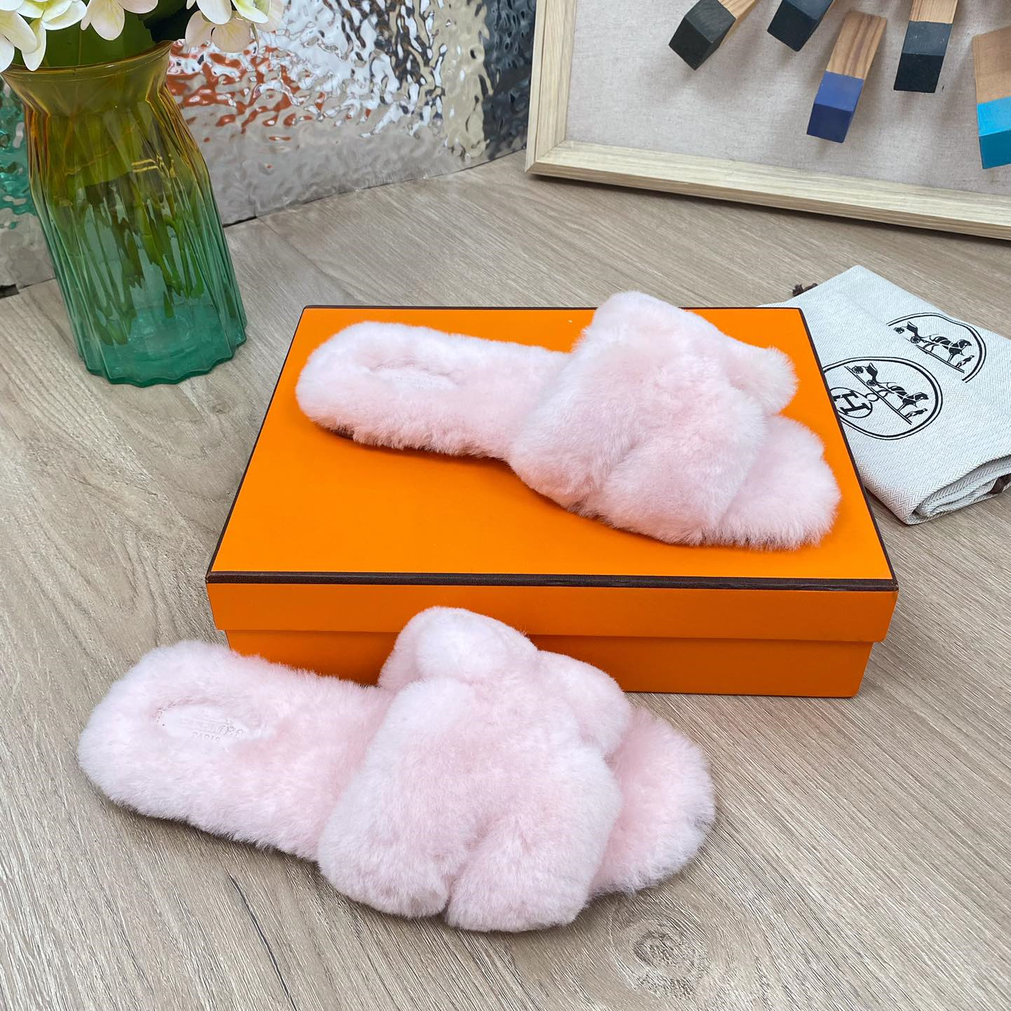 Hermes 23fw Women Winter Slippers Size 36-40