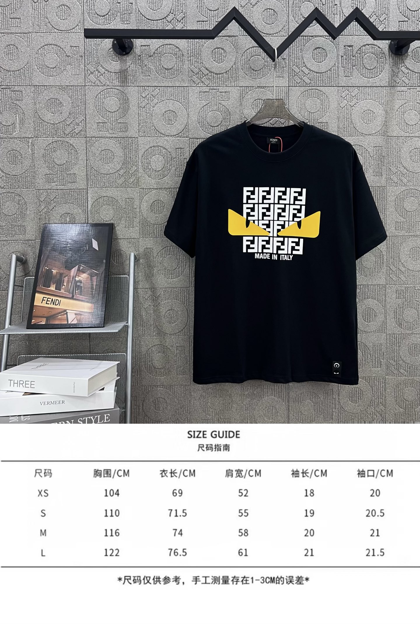 Fendi T Shirt Demon Eye Logo Size XS-L