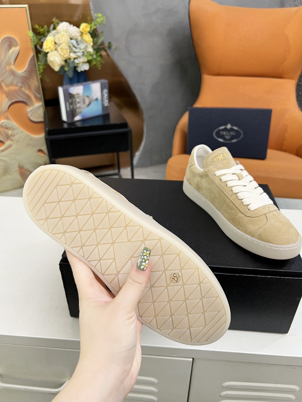 Prada Lane Deer Leather Sneakers Size 36-45