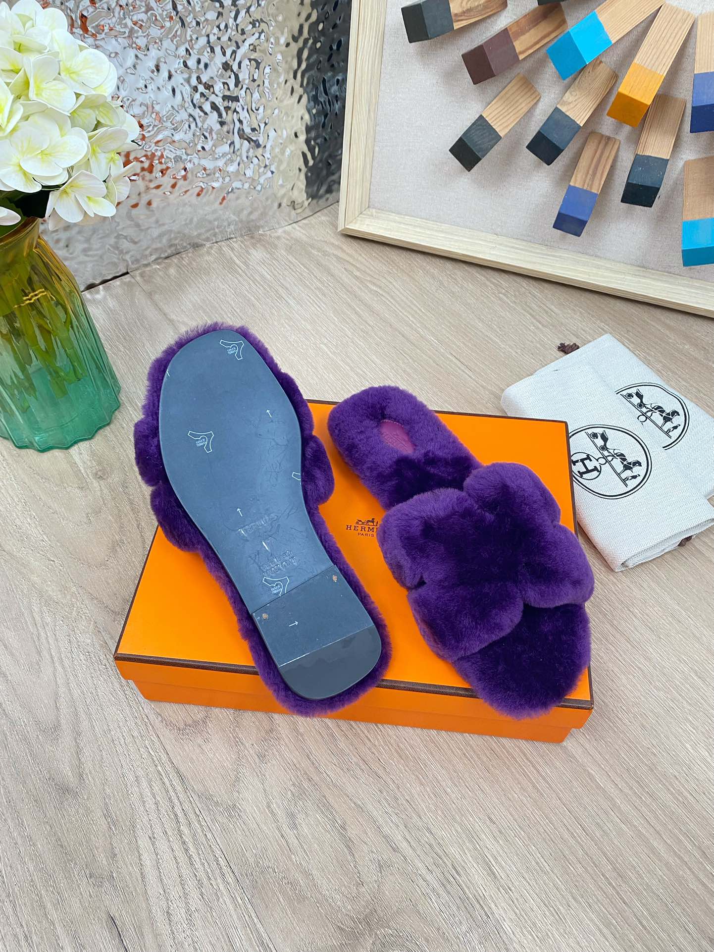 Hermes 23fw Women Winter Slippers Size 36-40