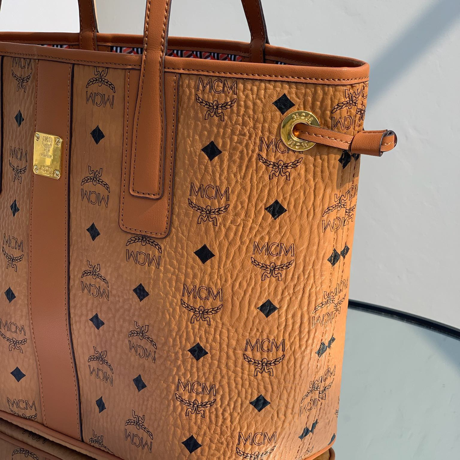 MCM Reversible Liz Shopper in Visetos Shopping Bags 37*31*25cm