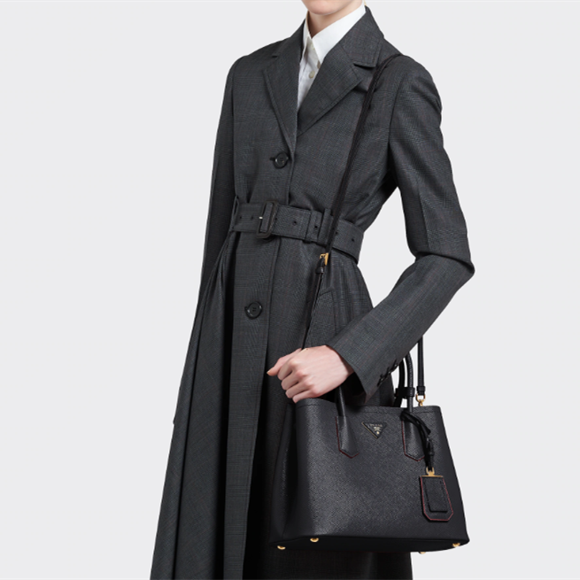 Prada 1BG443 Double Saffiano Leather Women Shoulder Bags Size 25*18.5*12.5cm