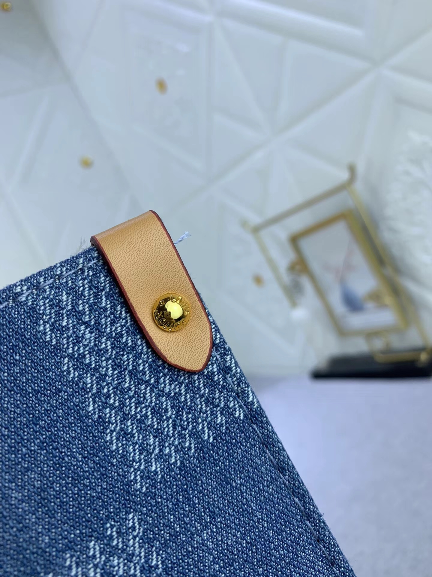 Louis Vuitton Monogram Onthego Denim Cowboy Women Shopping Bags 35*27*14cm