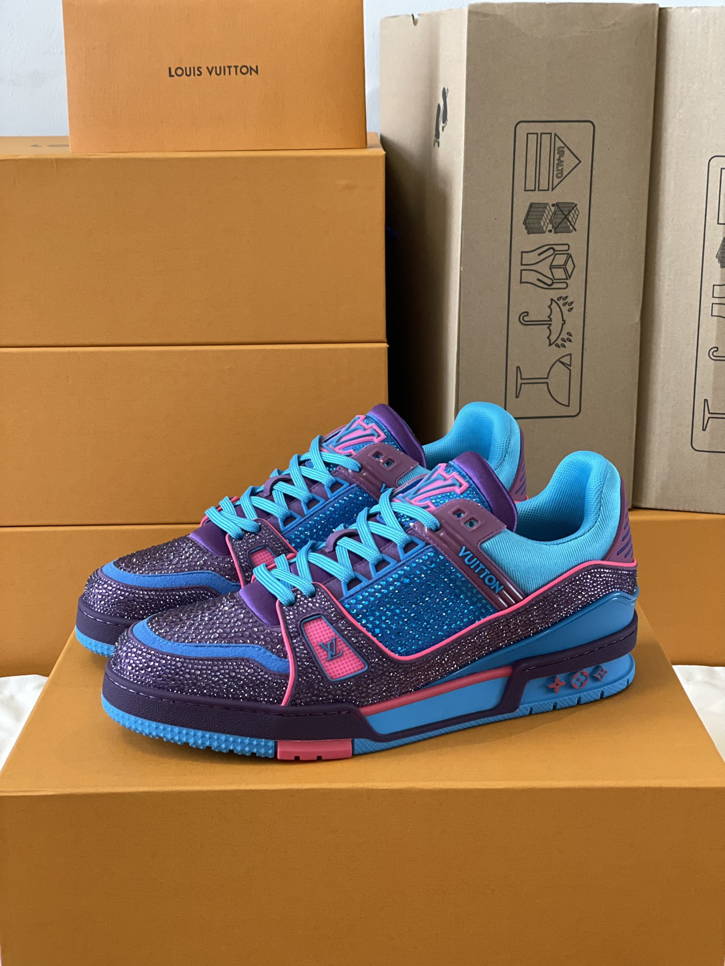 Louis Vuitton LV Trainer Diamond Sneaker Size 36-46