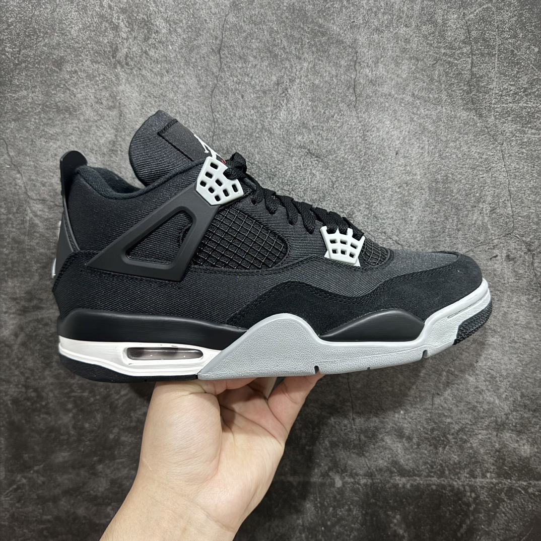 Nike Air Jordan 4 Retro Black Canvas Sneakers Shoes Gr. 36-46