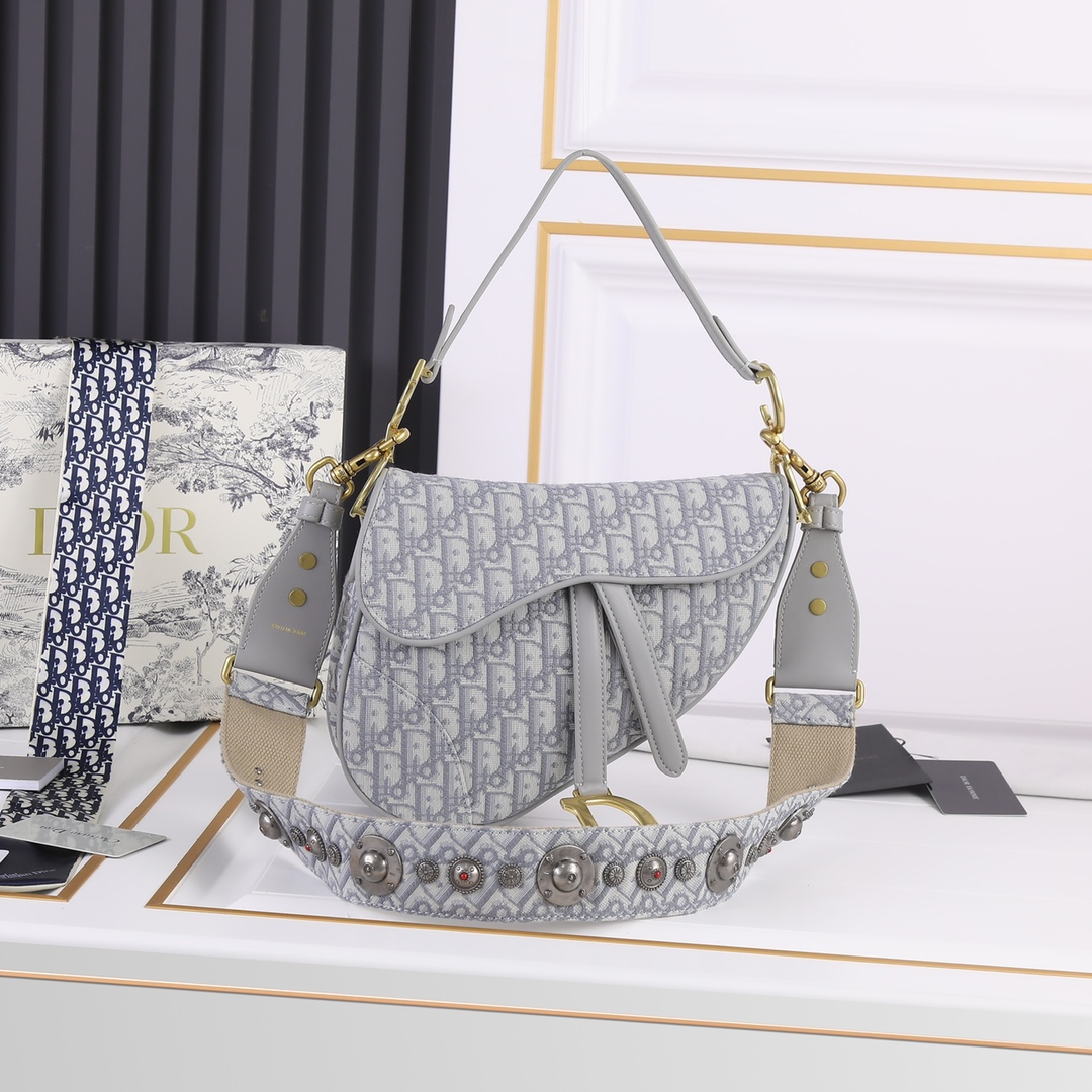 Dior Saddle Bags With Strap Women Shoulder Bags Size 25.5*20*6.5cm