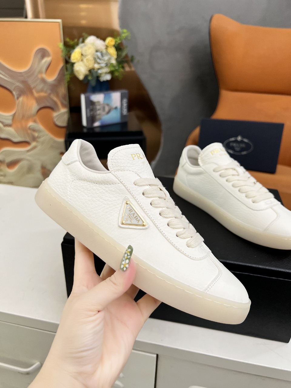 Prada Lane Deer Leather Sneakers Size 36-45