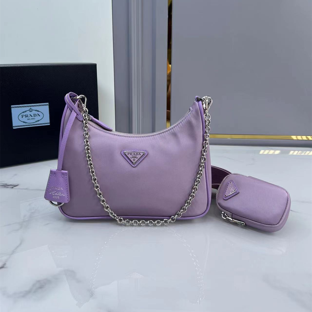 Prada 1BH204 Redition 2005 Women Shoulder Bags Canvas 22*12*6cm