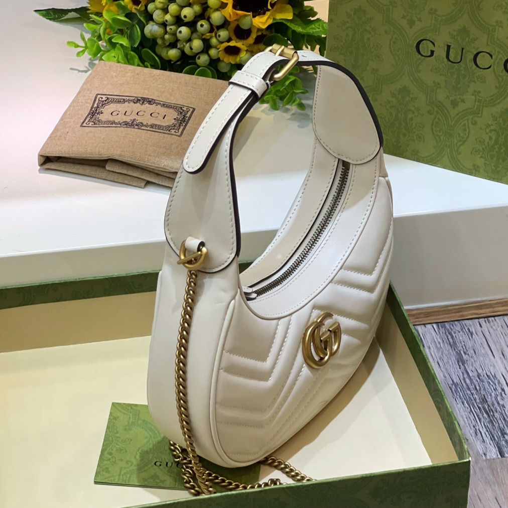 Gucci GG Marmont Half-moon-shaped Women Shoulder Bags Size 21*11*5cm
