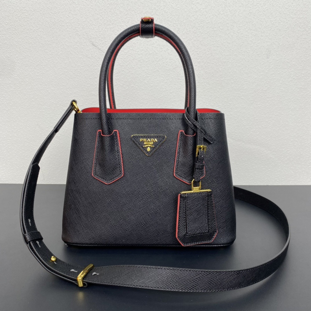 Prada 1BG443 Double Saffiano Leather Women Shoulder Bags Size 25*18.5*12.5cm