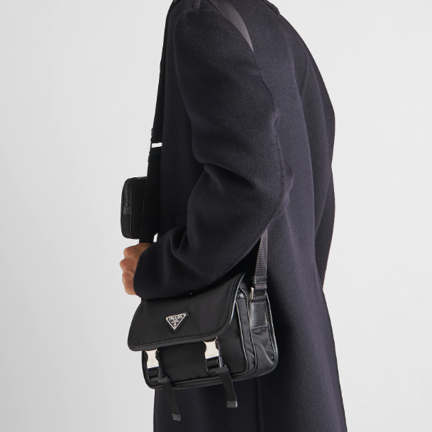 Prada 2VD034 Re-Nylon and Saffiano Leather Mens Shoulder Bags Size 22*16*8.5cm