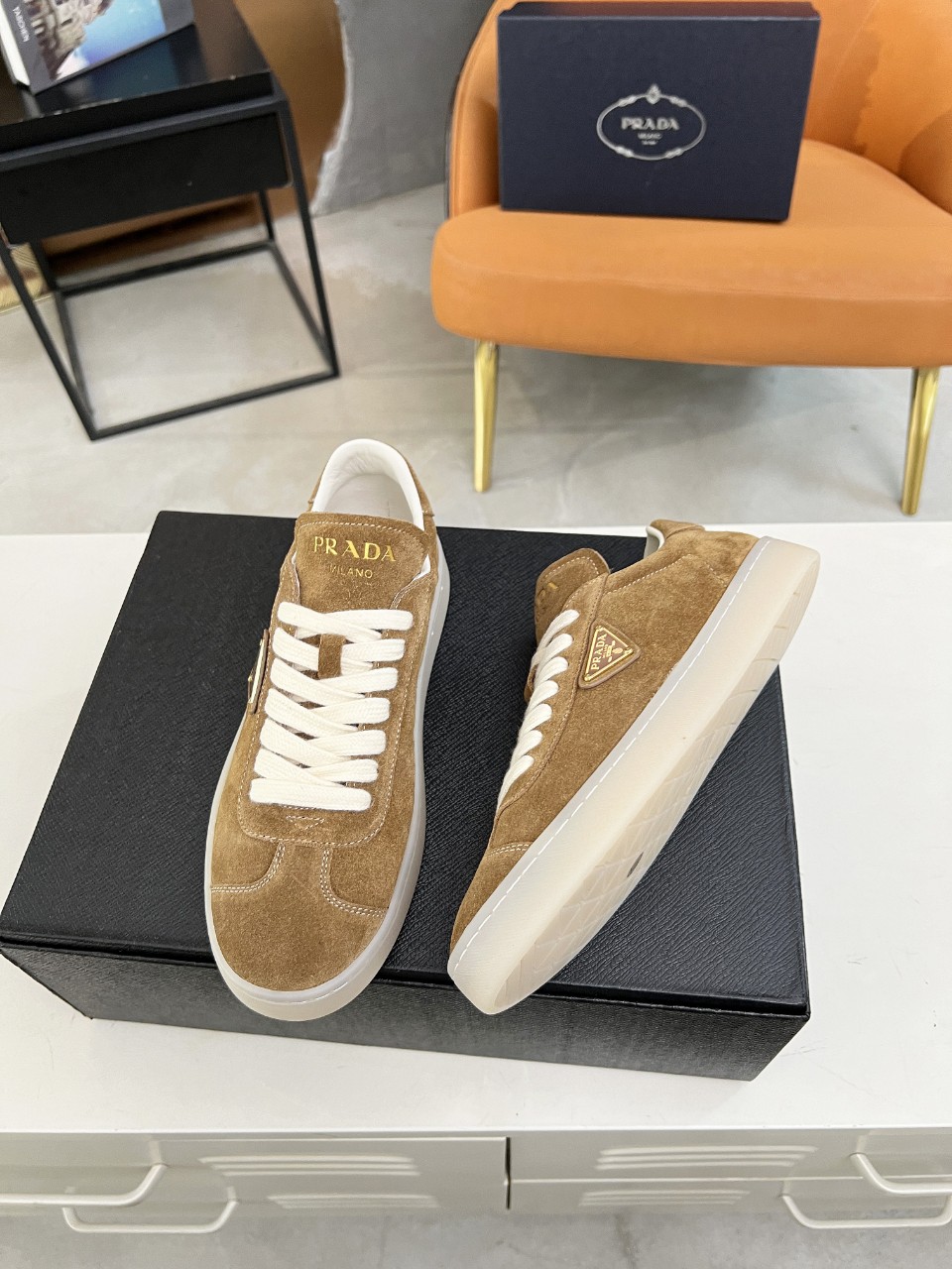 Prada Lane Deer Leather Sneakers Size 36-45