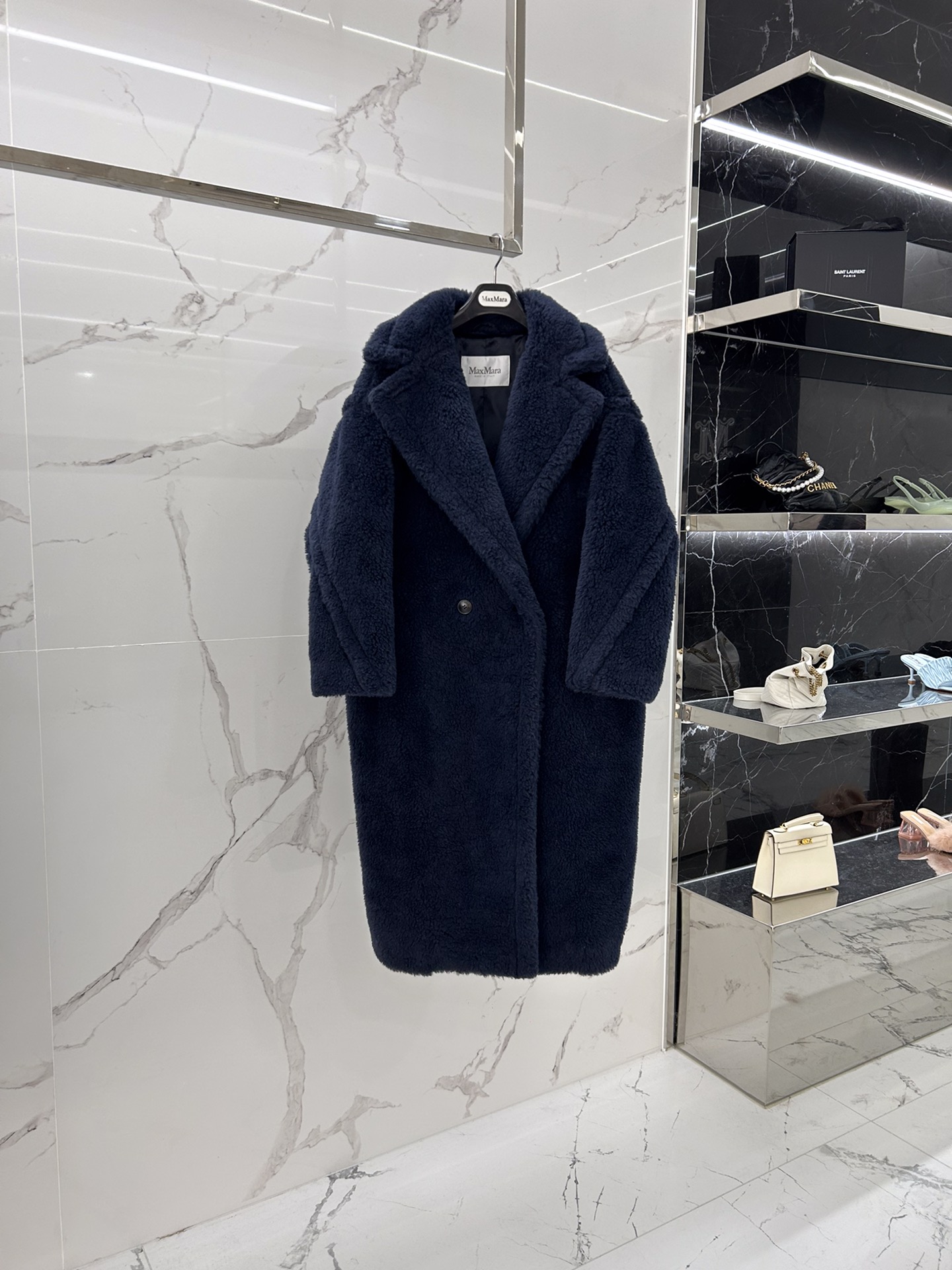 Max Mara Teddy fur long coat Size XS-M