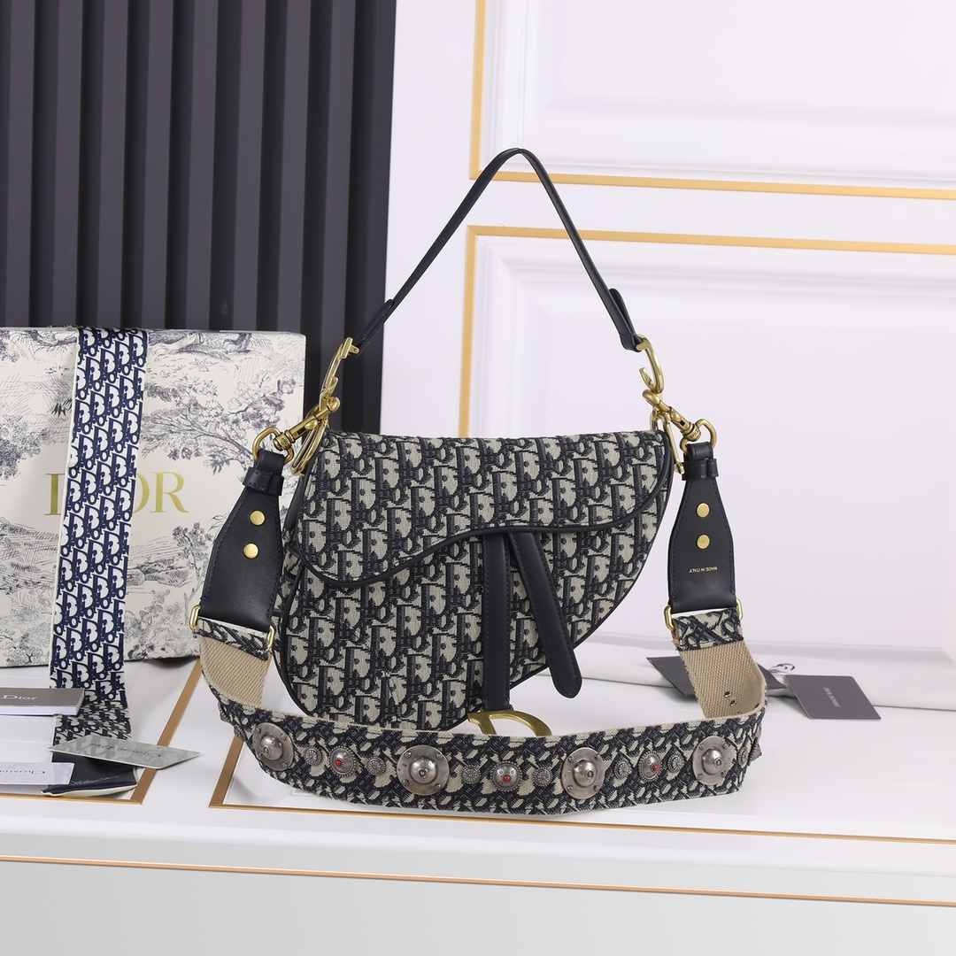 Dior Saddle Bags With Strap Women Shoulder Bags Size 25.5*20*6.5cm