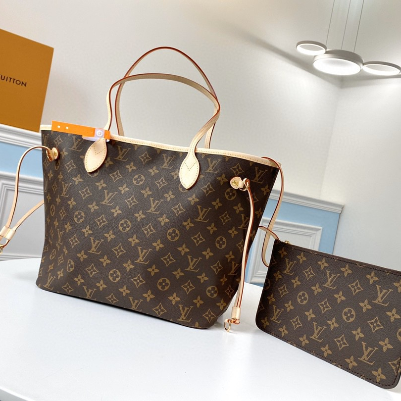 Louis Vuitton M40990 Neverfull Women Bags Brown Size 32*29*17cm