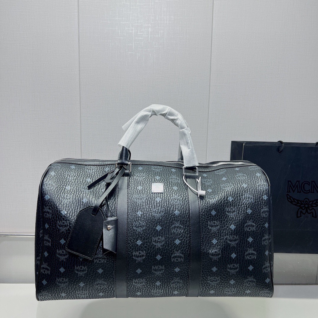 MCM Ottomar Weekender Travel Bags in Visetos Size 45cm