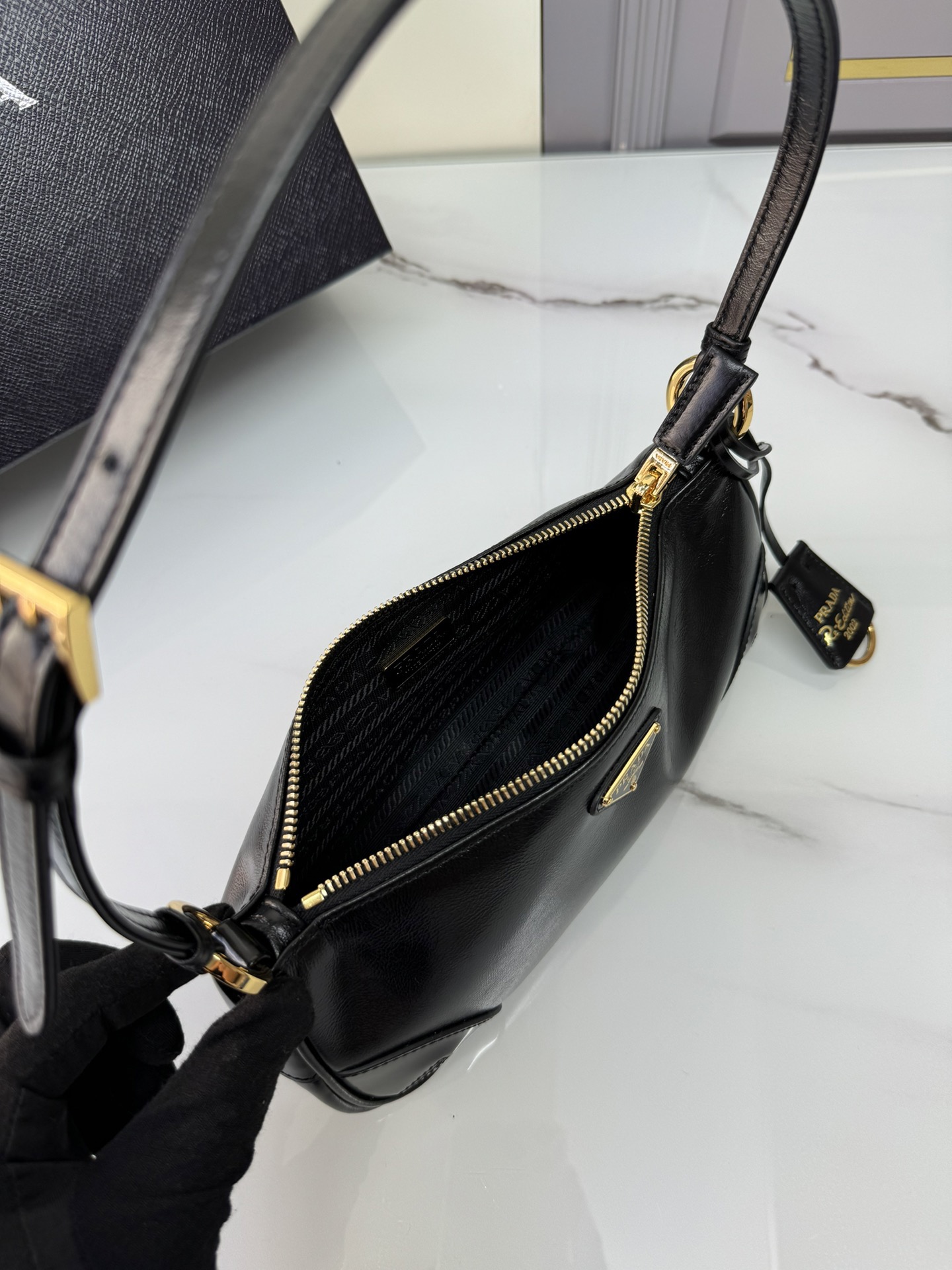 Prada 1BC201 Re-Edition 2002 Small Leather Women Shoulder Bags Size 23.5*10*5cm