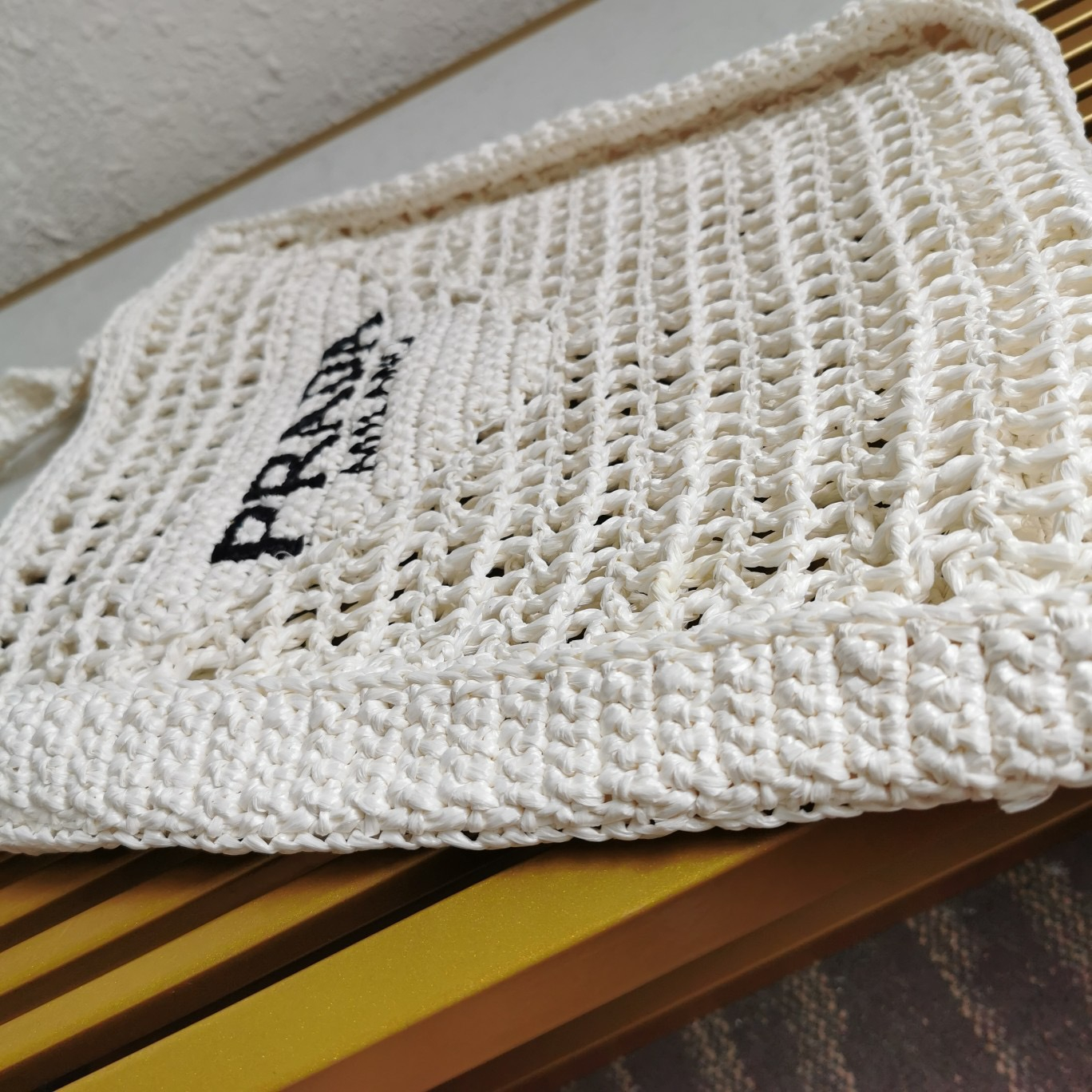 Prada 1BG393 Raffia Tote Shopping Bags Size 36*38*3cm