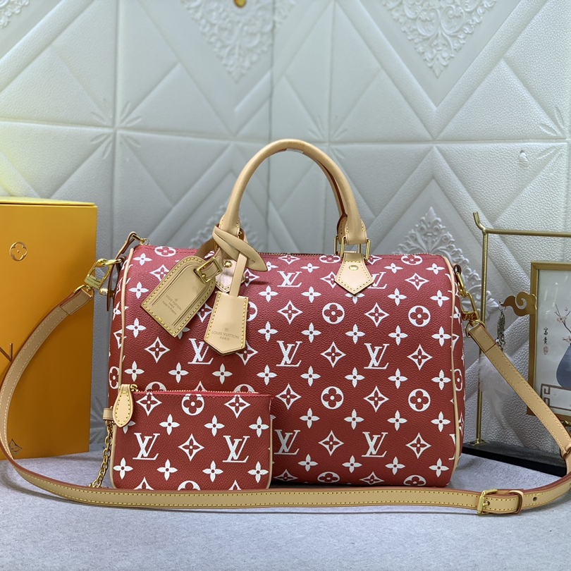 Louis Vuitton Speedy P9 Bandoulière 30 Monogram Leather Travel Bags Size 30*21*7cm