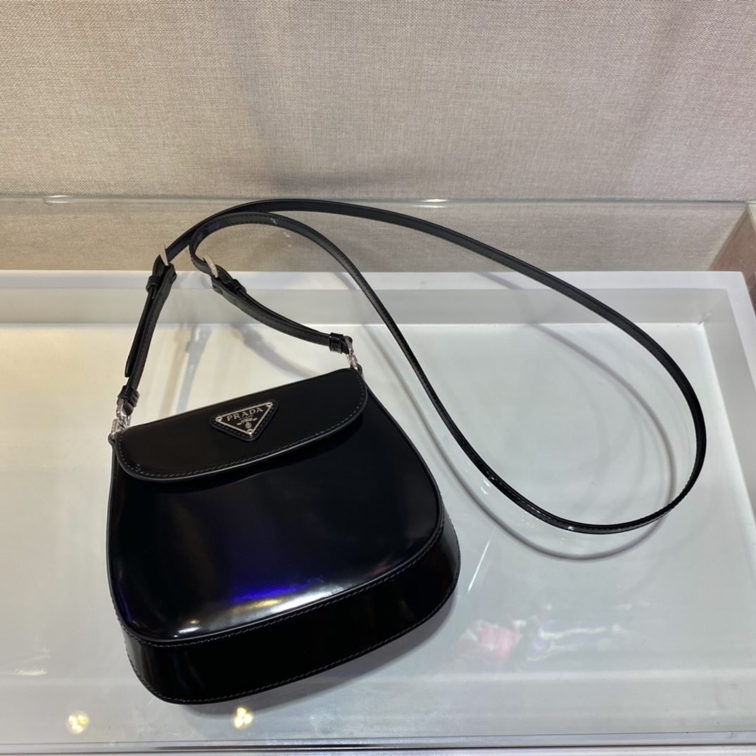 Prada 1BH188 Cleo brushed Leather Women Shoulder Bags Size 17*14.5*3cm