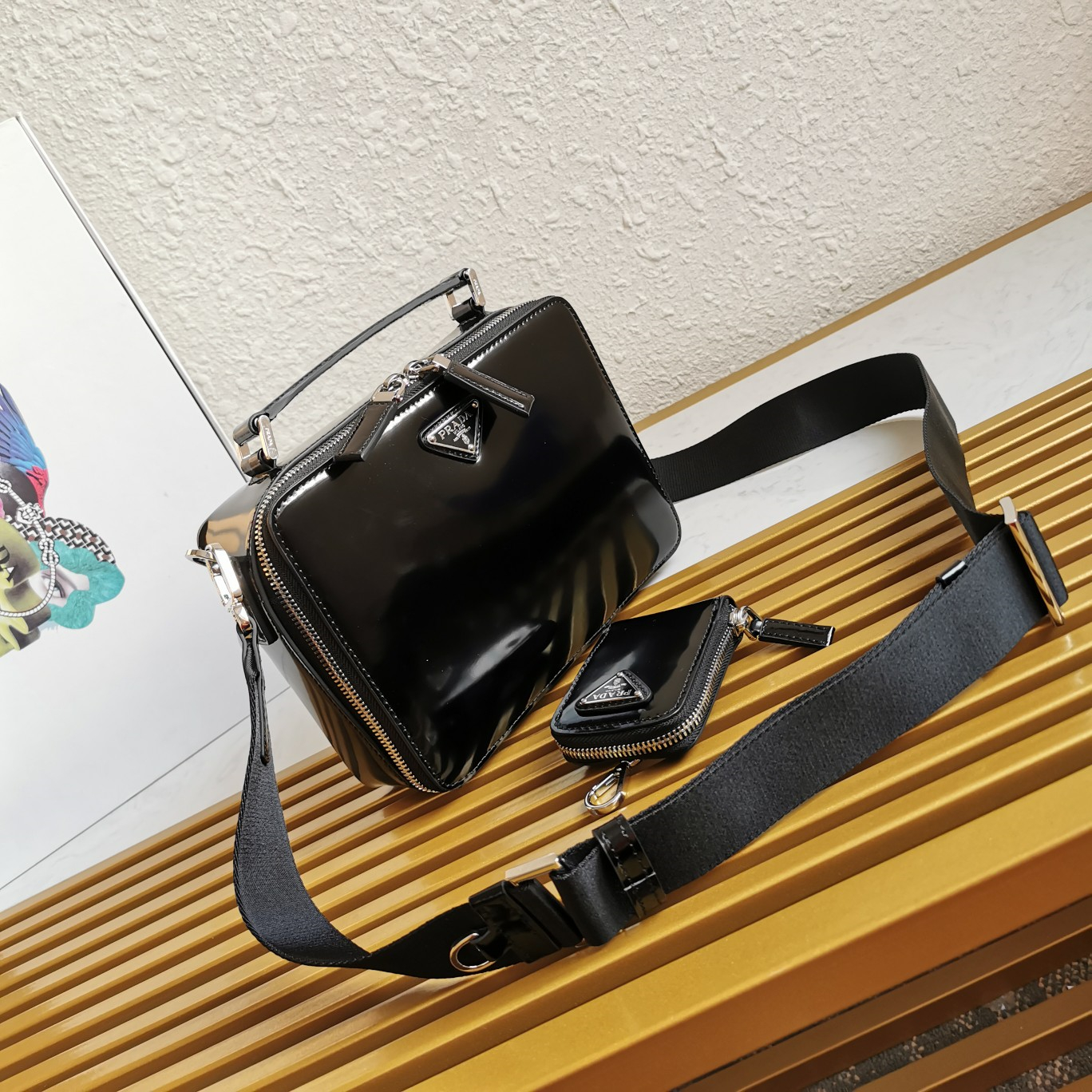 Prada 2VH069 Brique Leather Mens Shoulder Bags Size 22*16*6cm