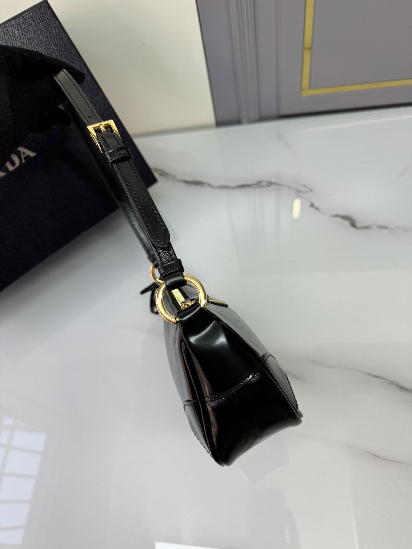 Prada 1BC201 Re-Edition 2002 Small Leather Women Shoulder Bags Size 23.5*10*5cm