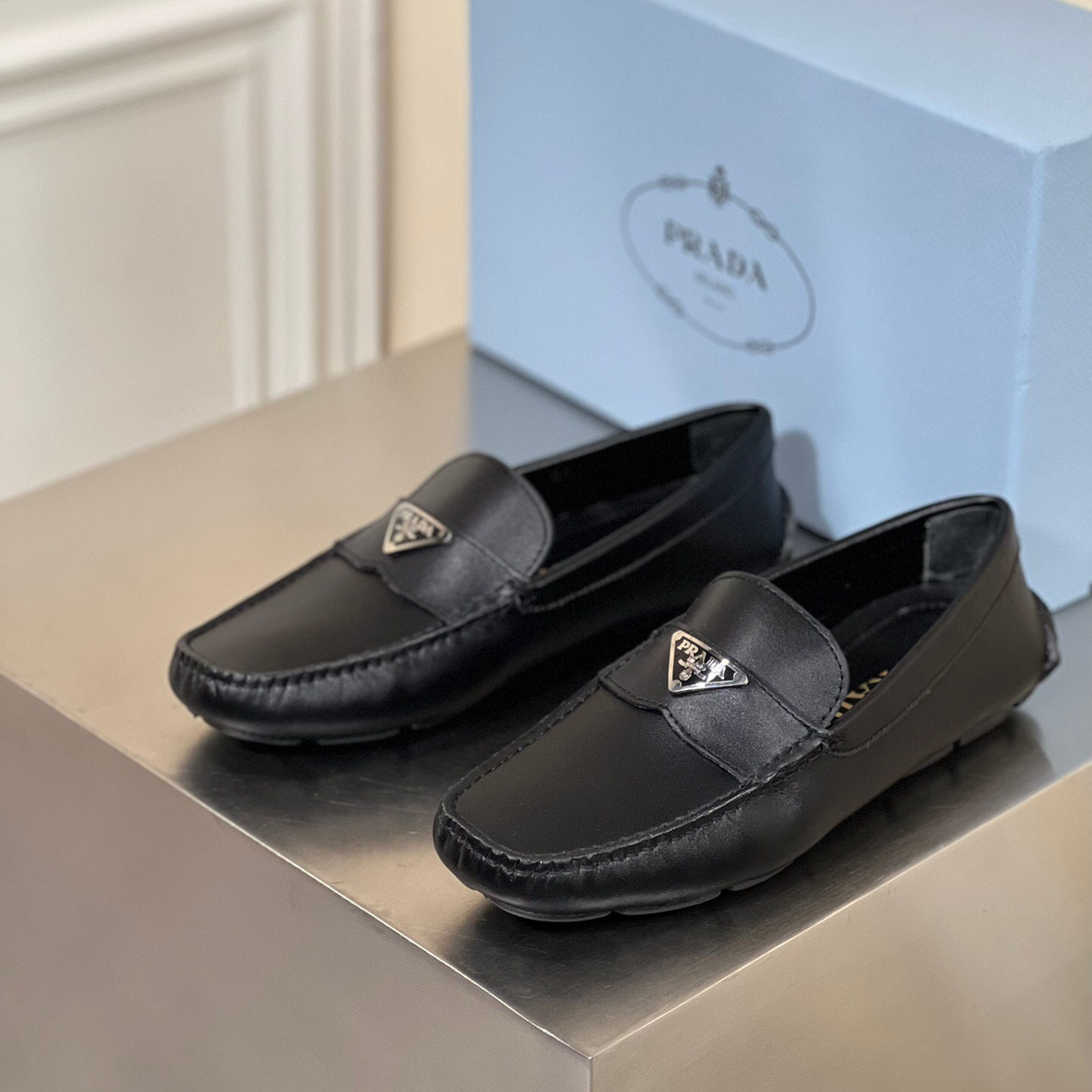 Prada Saffiano Leather Driver Loafers Size 39-45   5-Style