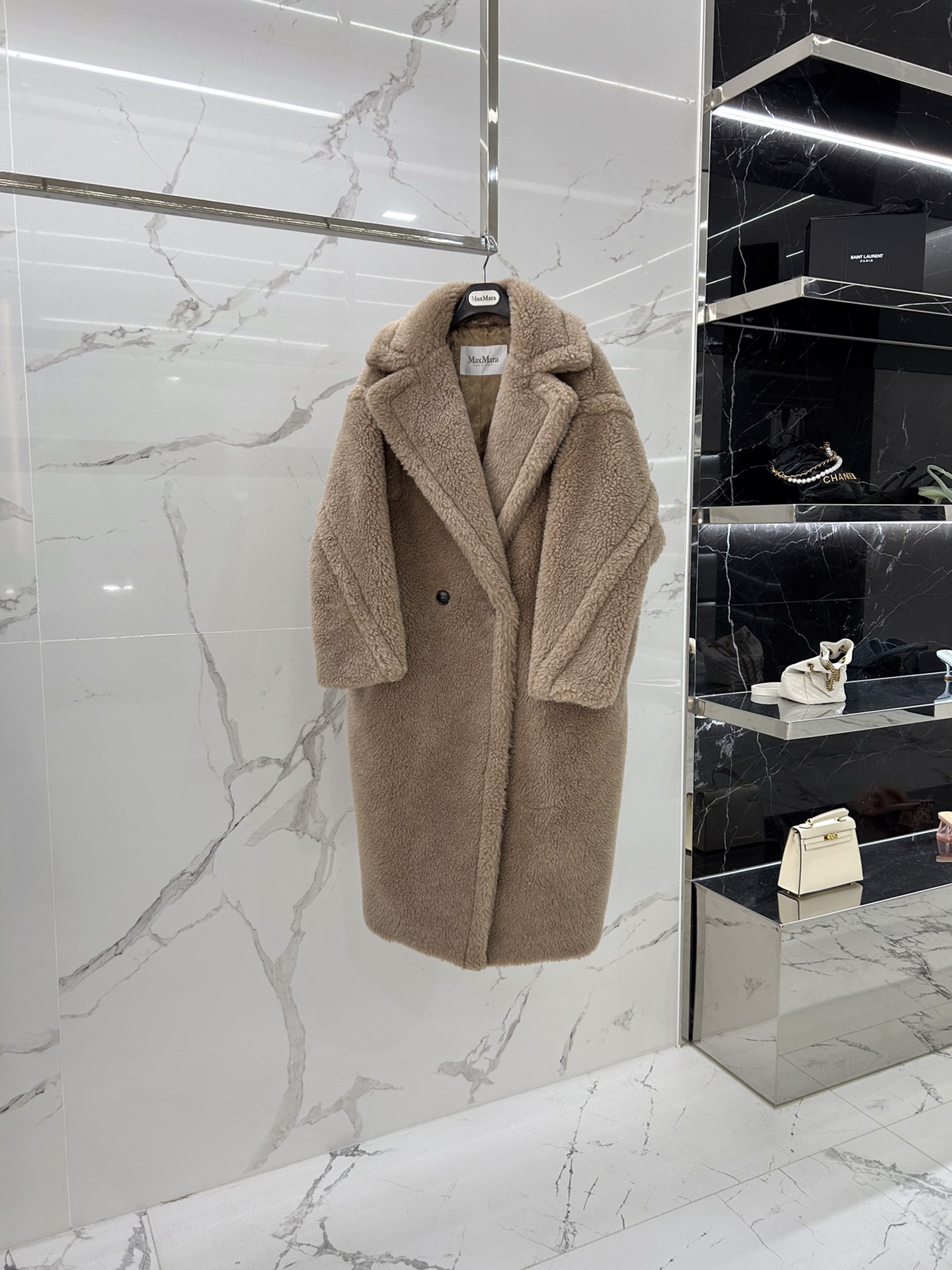 Max Mara Teddy fur long coat Size XS-M