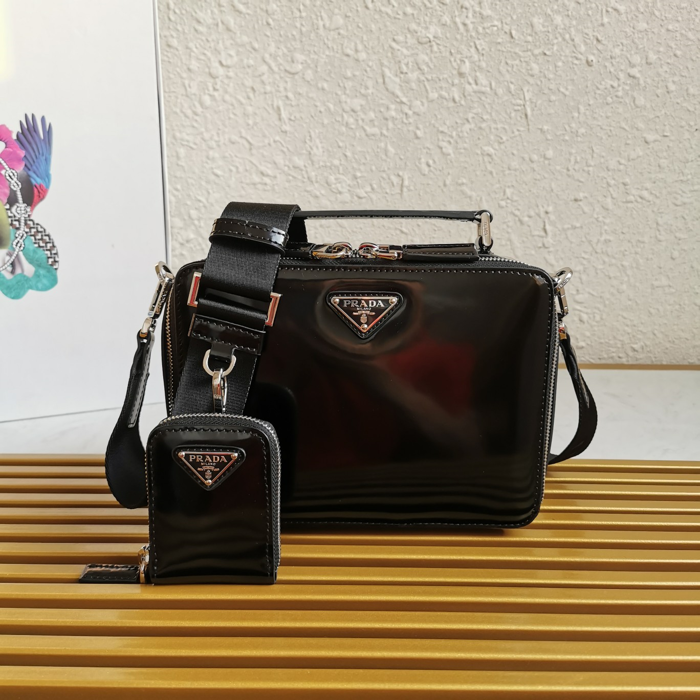 Prada 2VH069 Brique Leather Mens Shoulder Bags Size 22*16*6cm