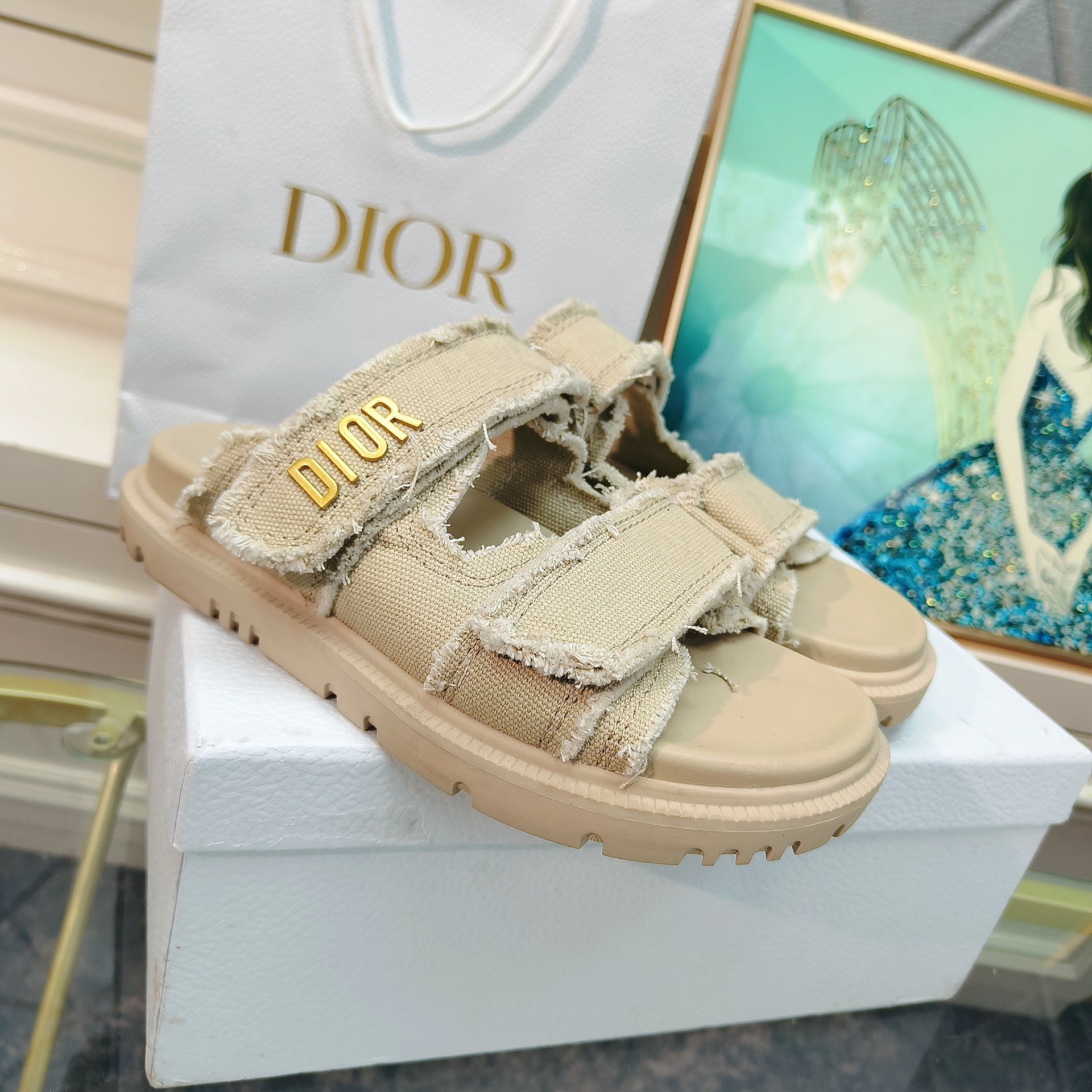Dior Velcro Women Slippers Size 36-41