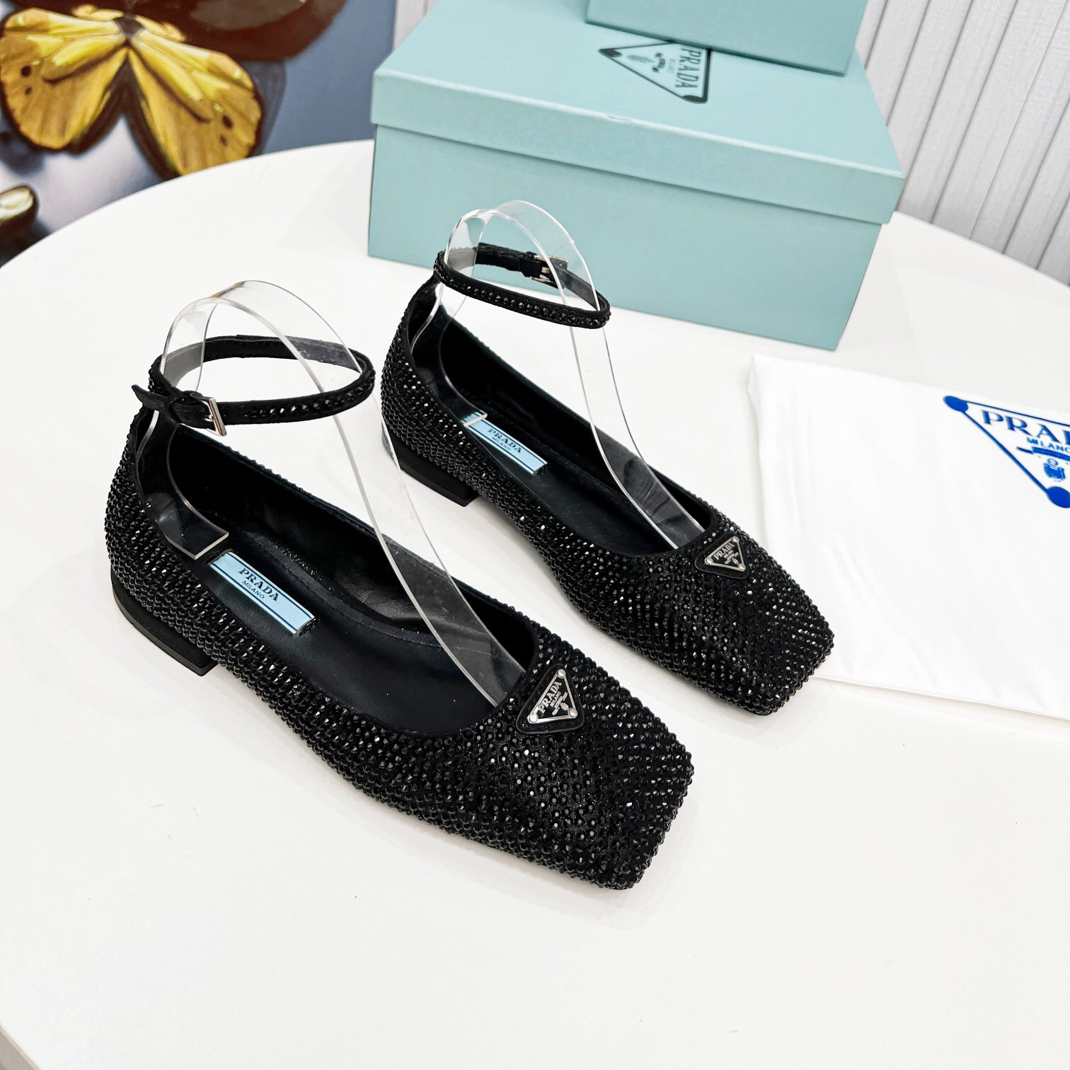 Prada Metallic Leather Ballerinas Pumps Size 35-41 3-Color