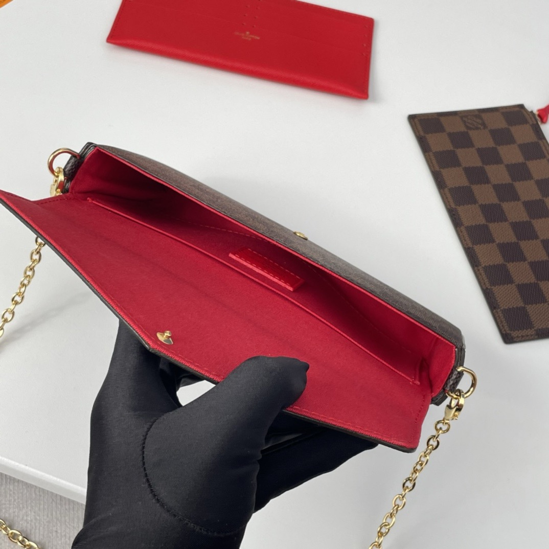 Louis Vuitton N63032 Damier Ebene Women Shoulder Bags Size 21*12*3cm