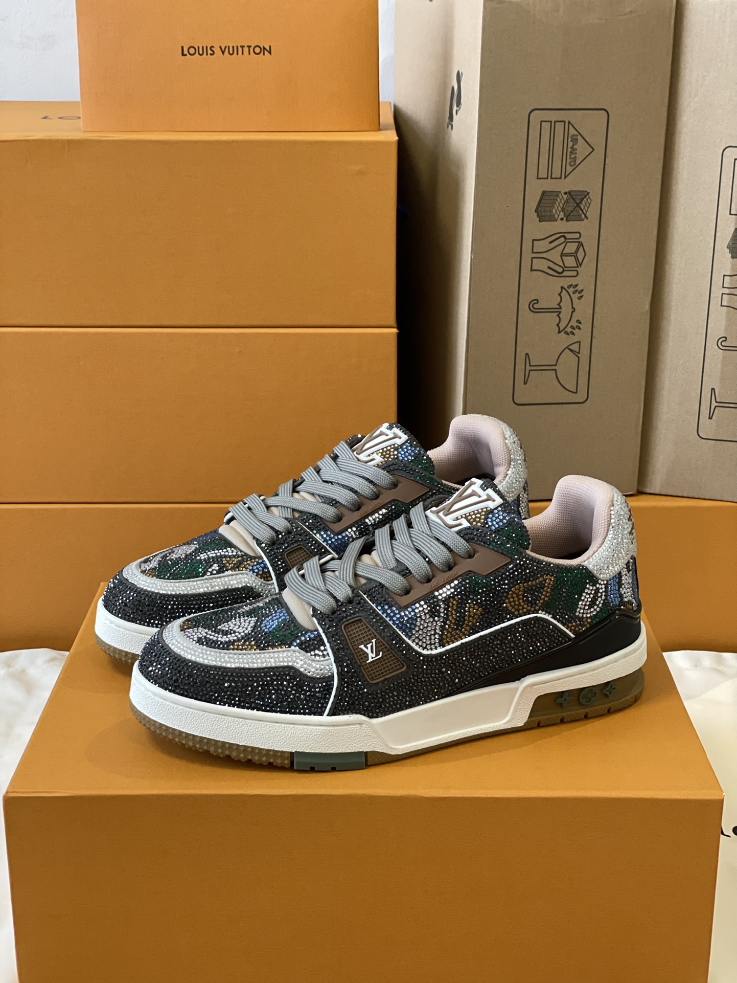 Louis Vuitton LV Trainer Diamond Sneaker Size 36-46