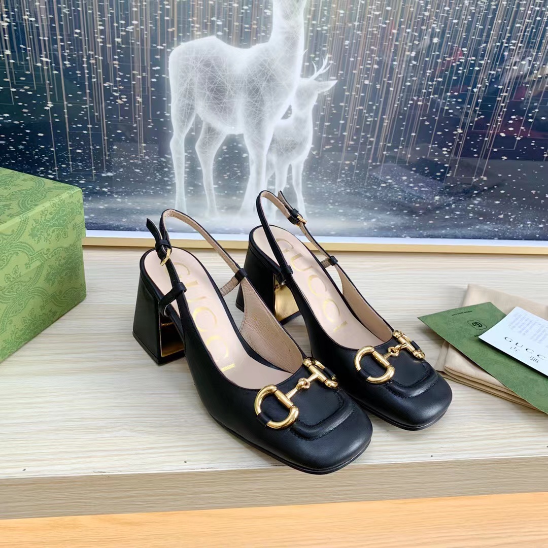Gucci Slingback With Horsebit Pumps Size 35-41 4-Color