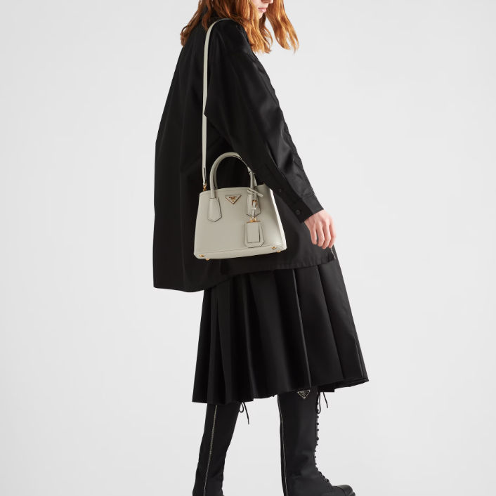 Prada 1BG443 Double Saffiano Leather Women Shoulder Bags Size 25*18.5*12.5cm