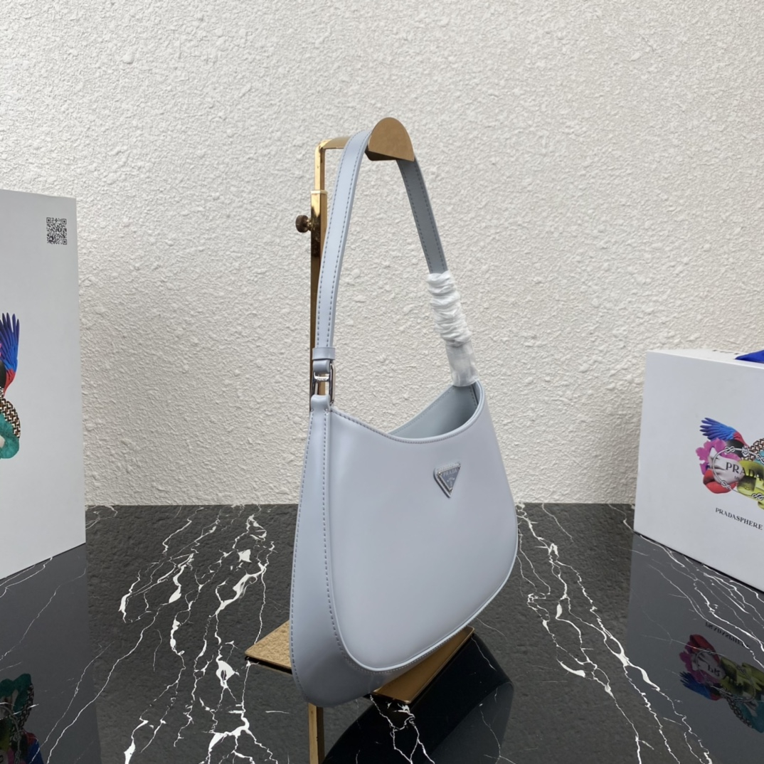 Prada 1BC499 Cleo Brushed Leather Women Shoulder Bags Size 27*22*6cm