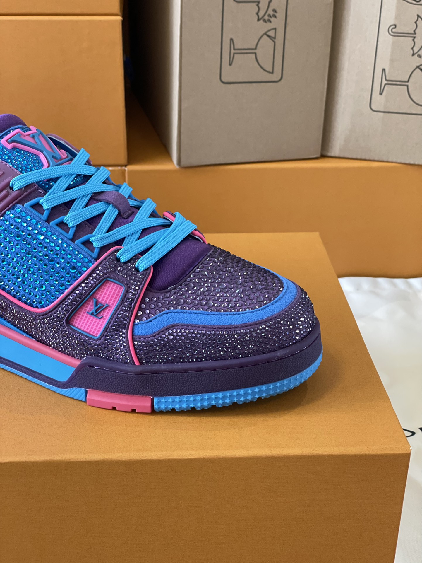 Louis Vuitton LV Trainer Diamond Sneaker Size 36-46