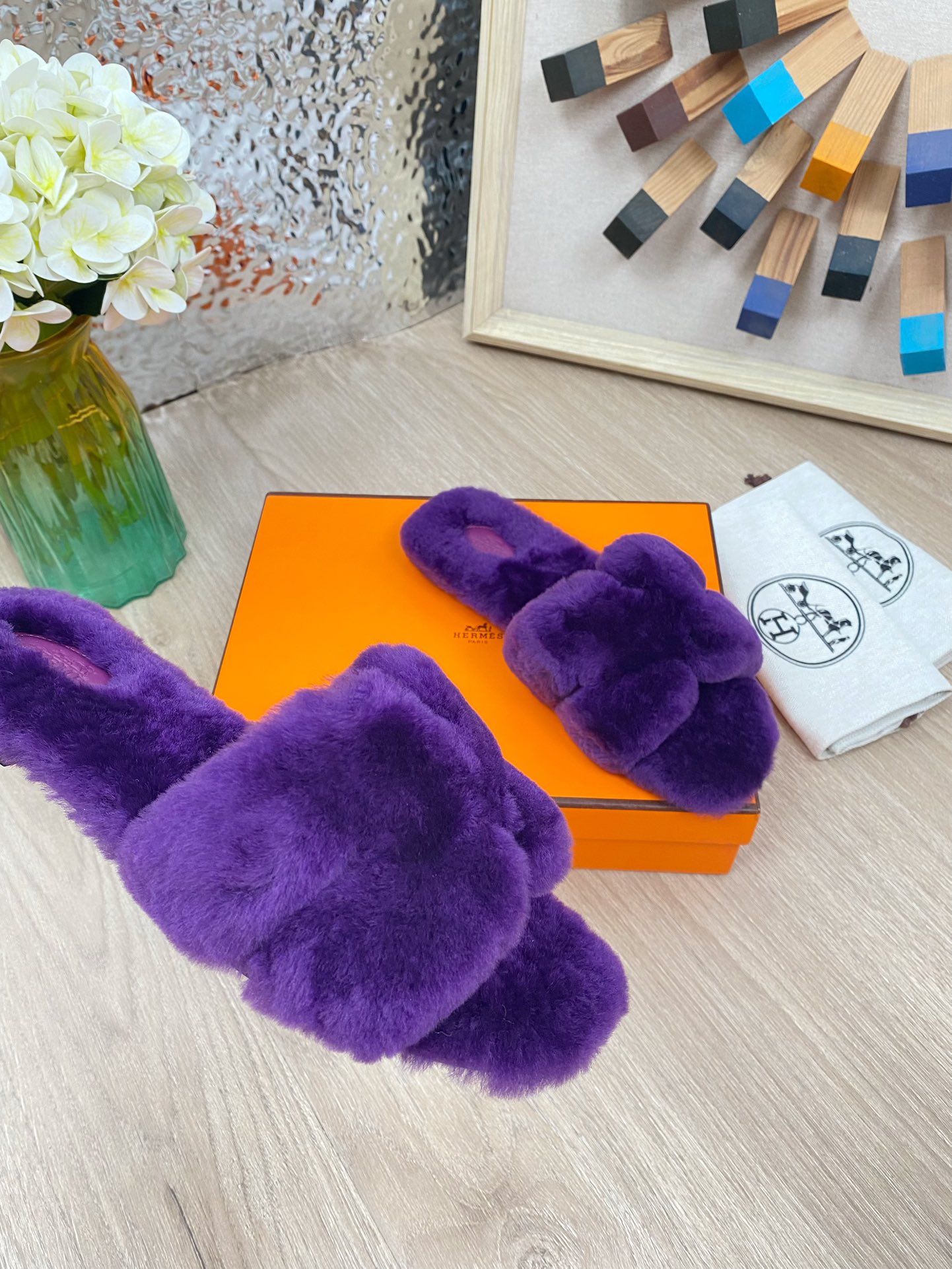 Hermes 23fw Women Winter Slippers Size 36-40