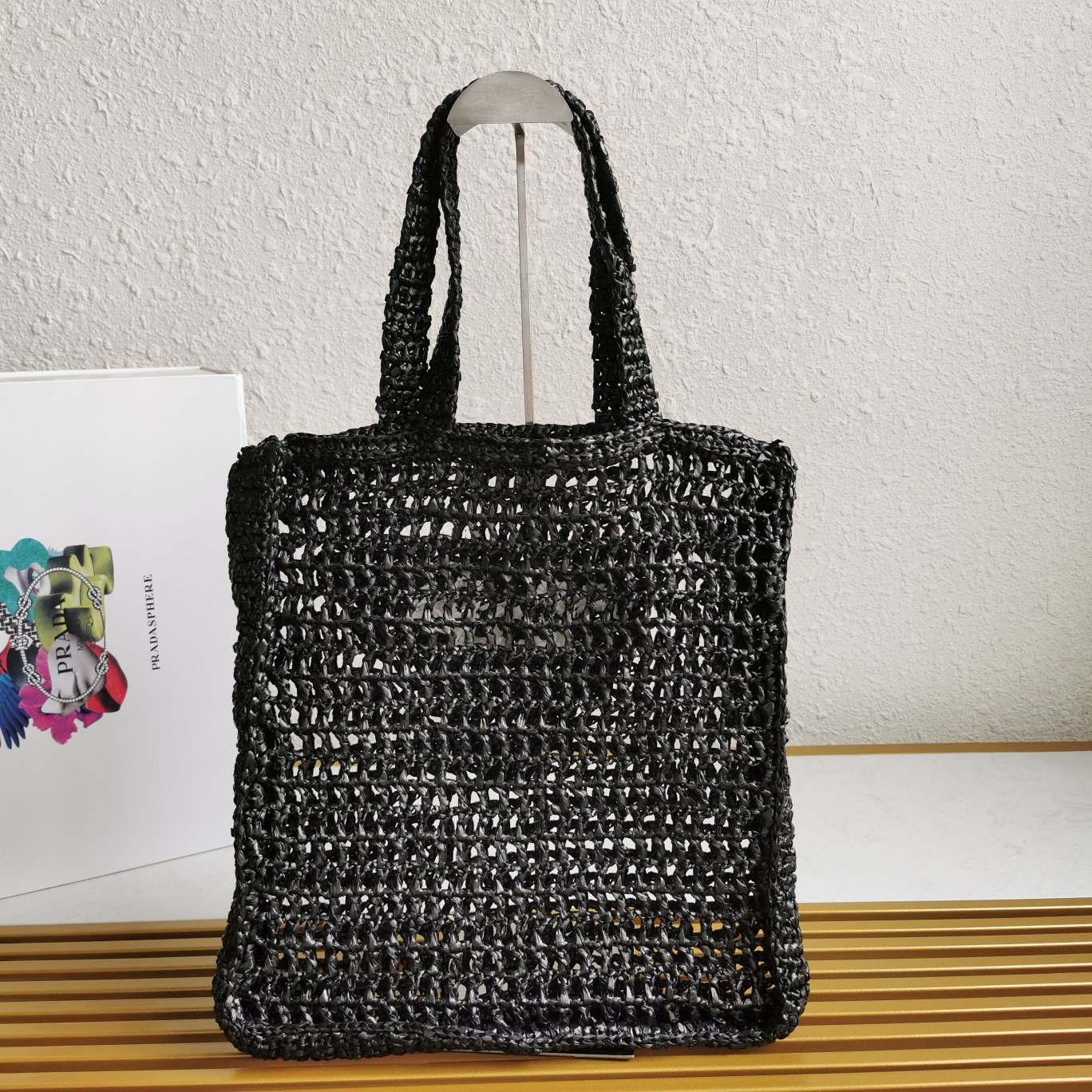 Prada 1BG393 Raffia Tote Shopping Bags Size 36*38*3cm