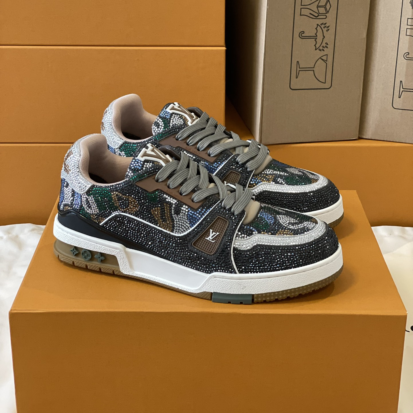 Louis Vuitton LV Trainer Diamond Sneaker Size 36-46