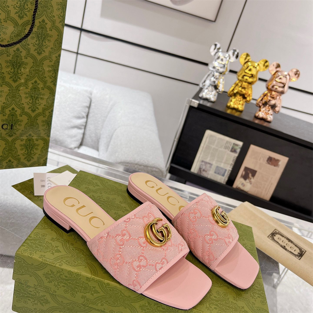 Gucci Slippers with Double G Size 36-41 7-Color