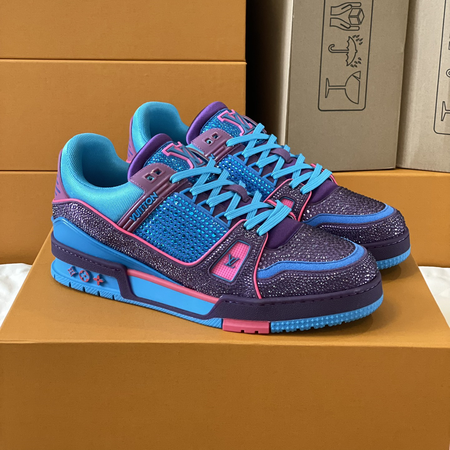 Louis Vuitton LV Trainer Diamond Sneaker Size 36-46