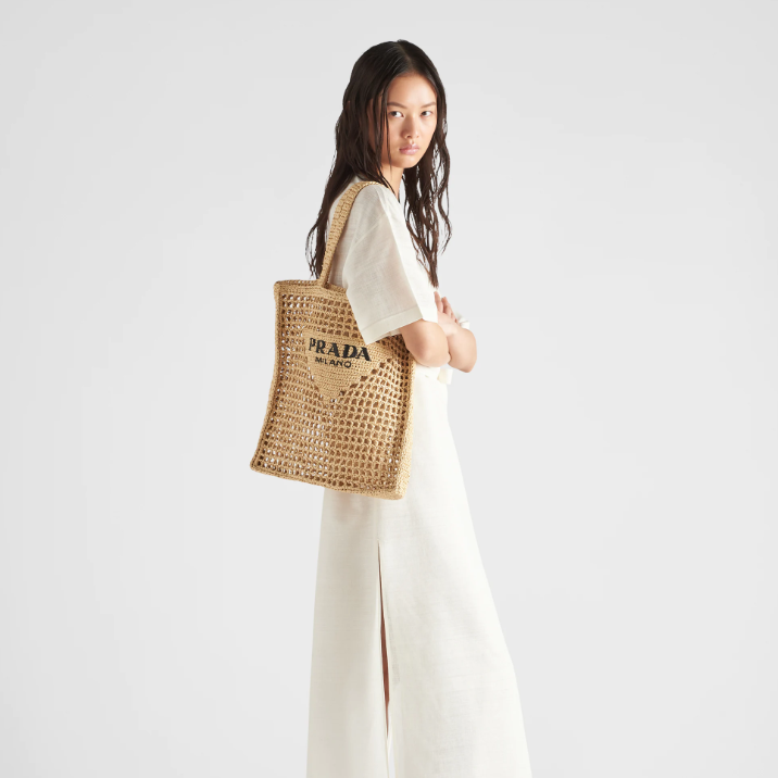 Prada 1BG393 Raffia Tote Shopping Bags Size 36*38*3cm