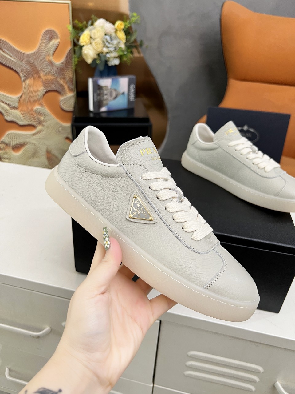 Prada Lane Deer Leather Sneakers Size 36-45