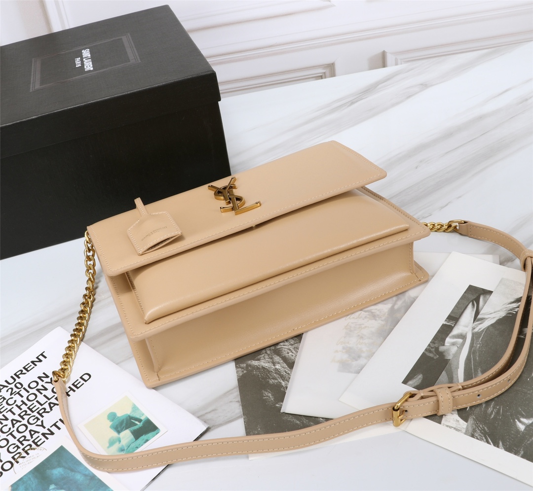 YSL Medium Sunset Women Shoulder Bags Size 25*18*5cm