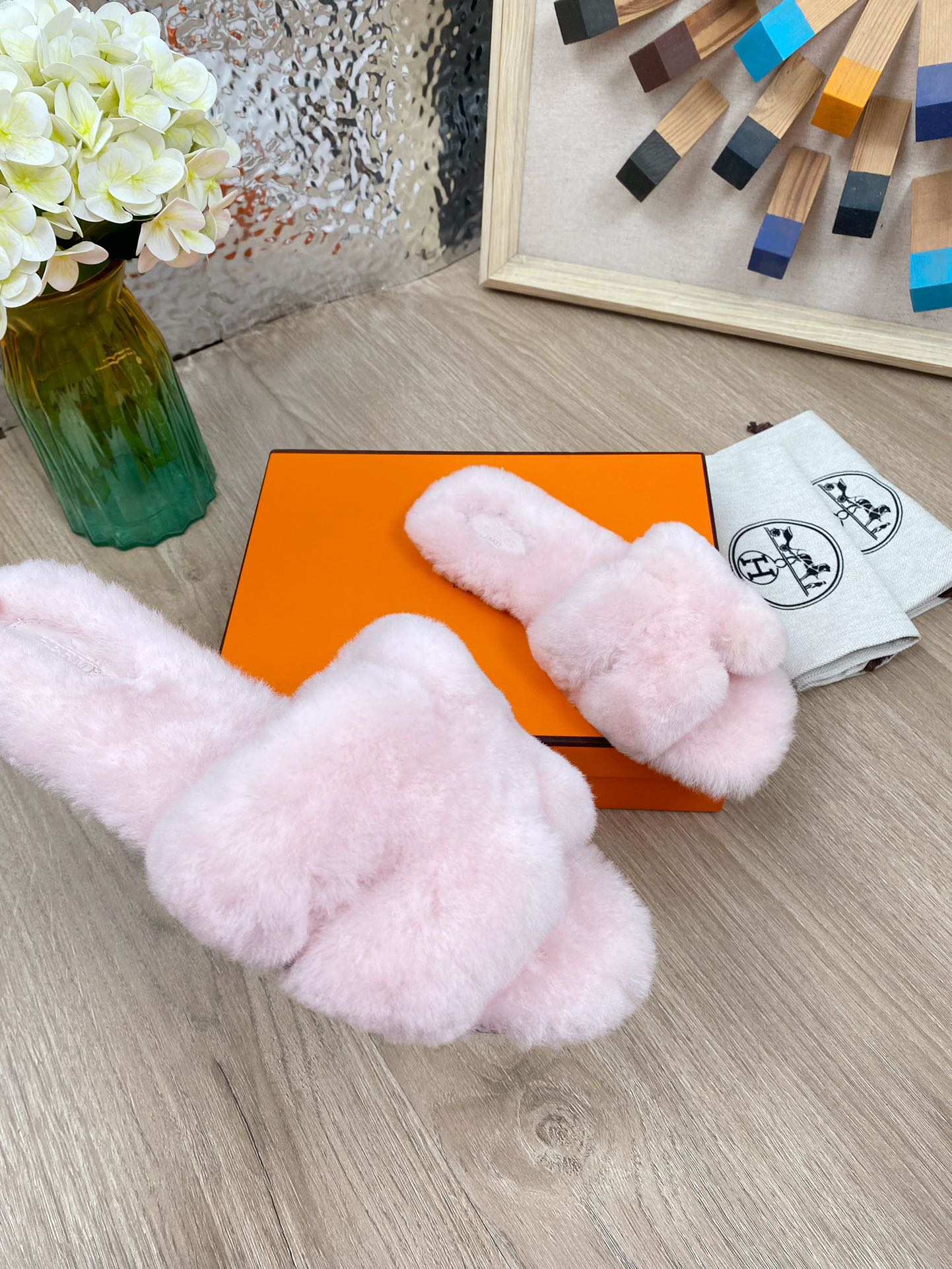 Hermes 23fw Women Winter Slippers Size 36-40